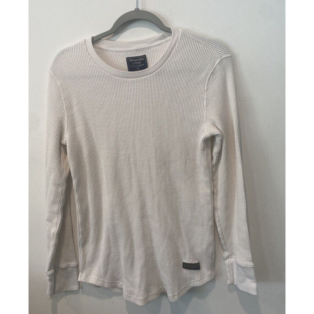 Abercrombie & Fitch Muscle Thermal Shirt Unisex Sz XS Waffle Knit‎ y2k Punk